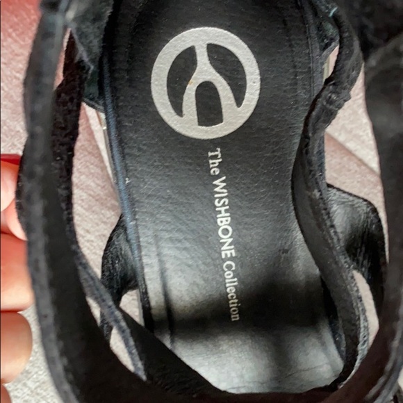 Wishbone Gioia Black Wedge Sandal - Suede - Picture 5 of 10